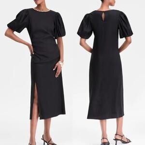 NWT I.N.C. International Concepts Women's Linen-Blend Puff-Sleeve Dress- Size 16